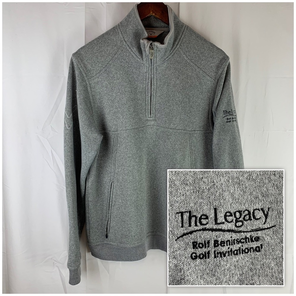 Callaway C-Tech Pullover Mens Medium Gray 1/4 Zip Golf Sweater Fleece The Legacy